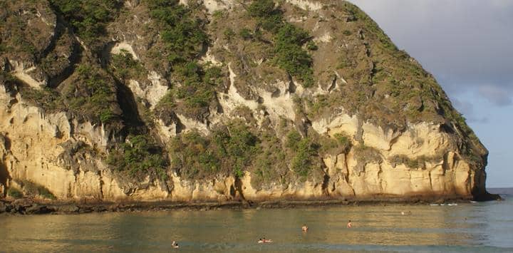 Palagonite cliffs situated at Moya beach, Mayotte