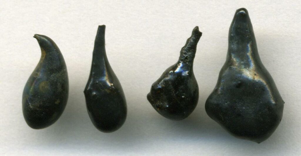 Achneliths or Pele's tears of Kilauea Volcano, Hawaii